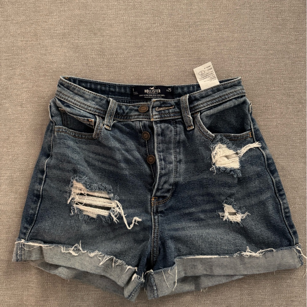 Hollister Blue Distressed Jean Shorts